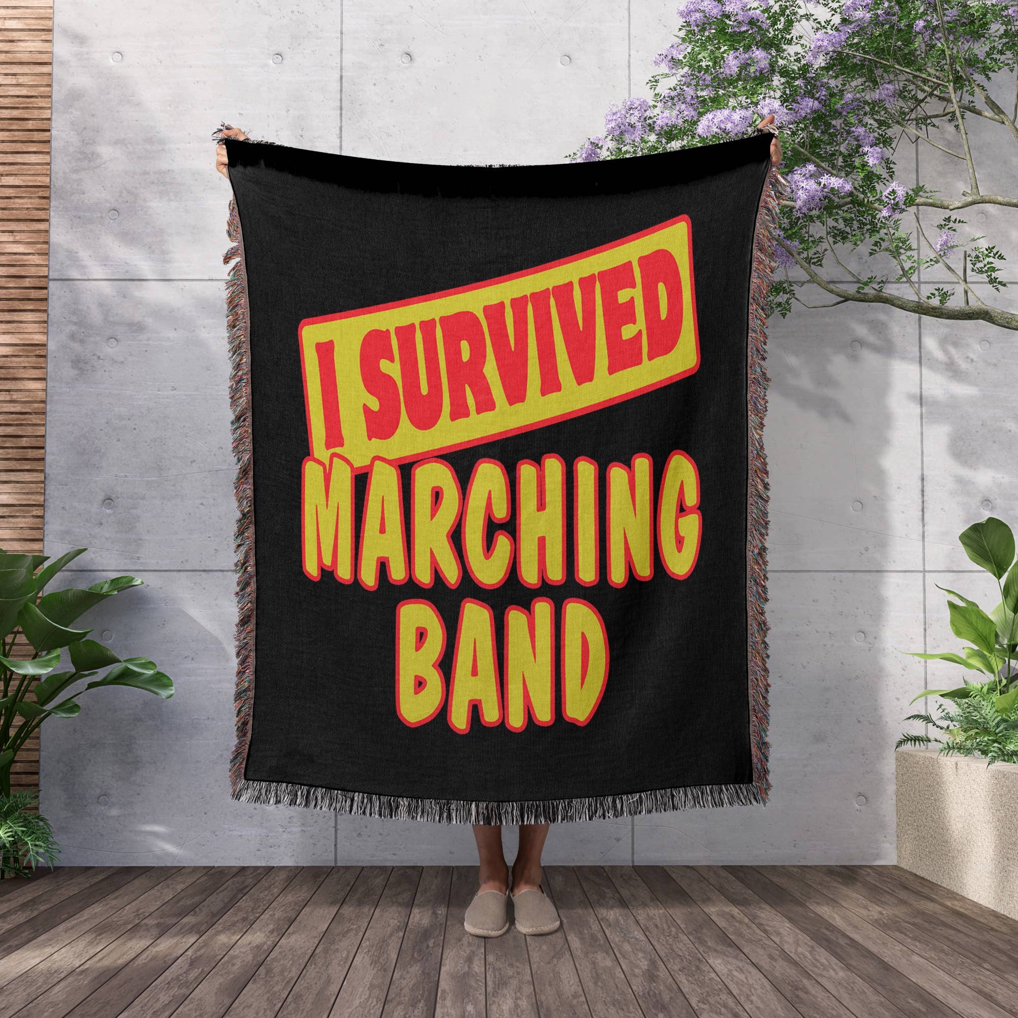 3dRose - Wholesale Throw Blanket - 3dRose, I Survived Marching Band Survial Pride And Humor Design, Blanket2