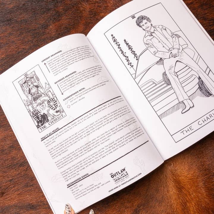 The Outlaw Oracle - Wholesale Tarot Cards - The Outlaw Oracle's Honky Tonk Tarot Colorin' Book - Rebel T4