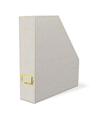 Punch Studio - Wholesale Magazine Rack - Molly & Rex Magazine Holder -GEOMETRCS GRAY