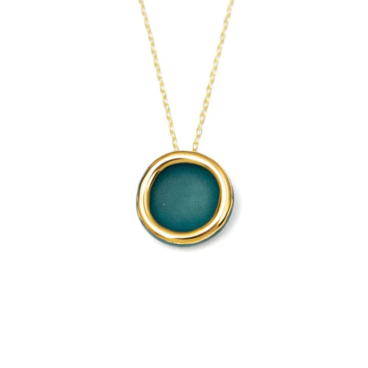 Teal Halo Necklace for wholesale by DANU Ceramics