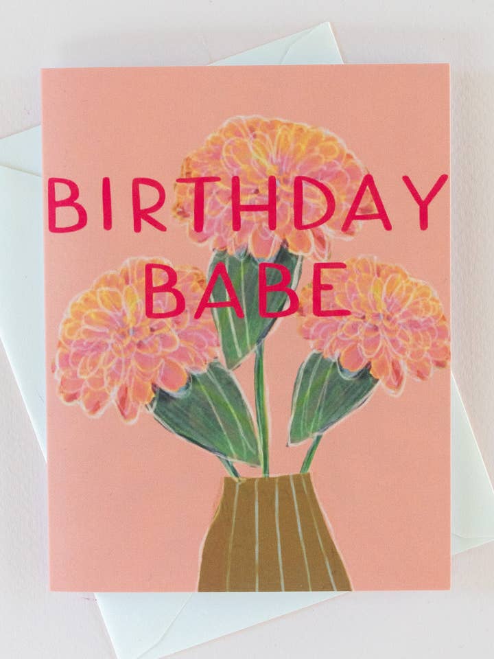 Carte d'anniversaire, Babe d'anniversaire pour la vente par Gather Goods Co - Cards, Coasters, Tea Towels, Art, Mugs