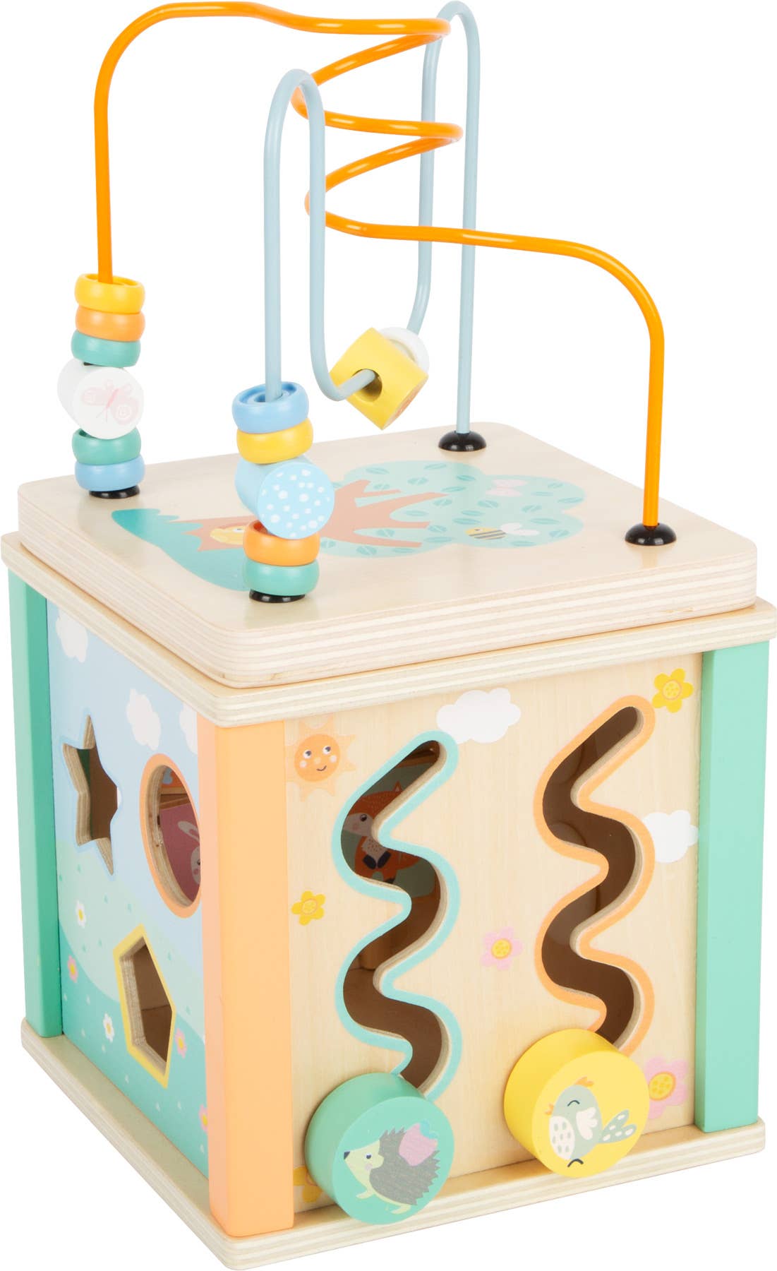 small foot - Wholesale Wood Toy - Kids - Motor Activity Cube Pastel1