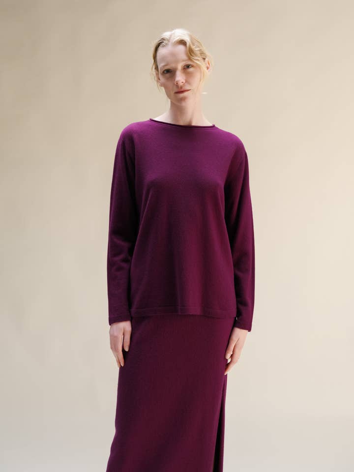 Cashmere Mix Crewneck with Curl Detail(3D-Knit) for wholesale by Lèmme