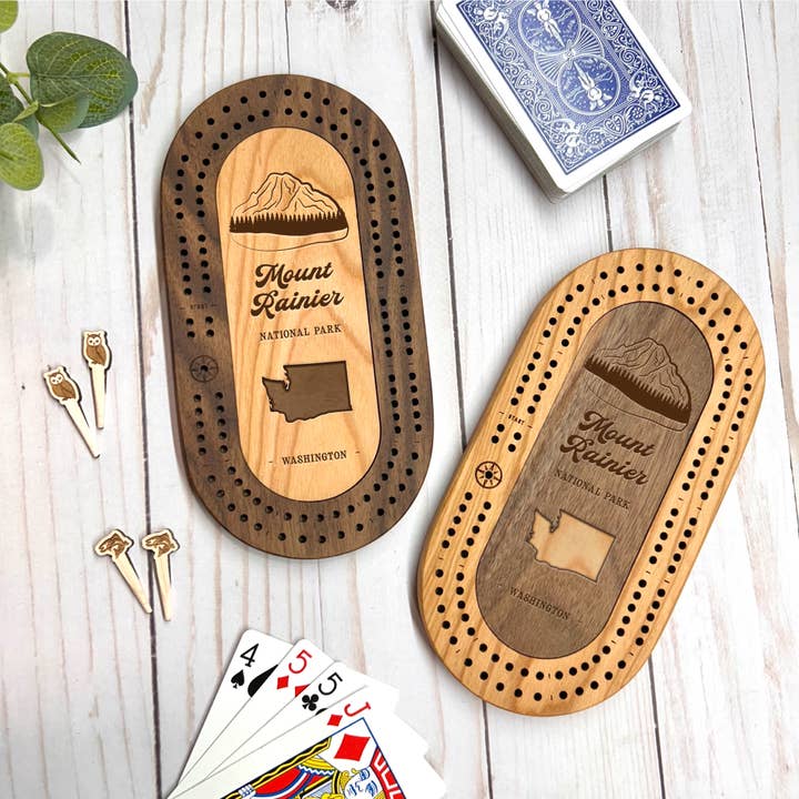 Cast & Carve - Wholesale Board Game - National Parks Travel Cribbage Set with Custom Pegs20