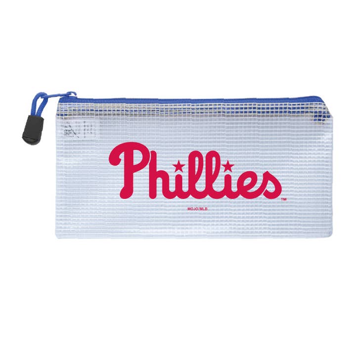 MLB Philadelphia Phillies Clear Zippered Pencil Bag for wholesale by Mojo Licensing
