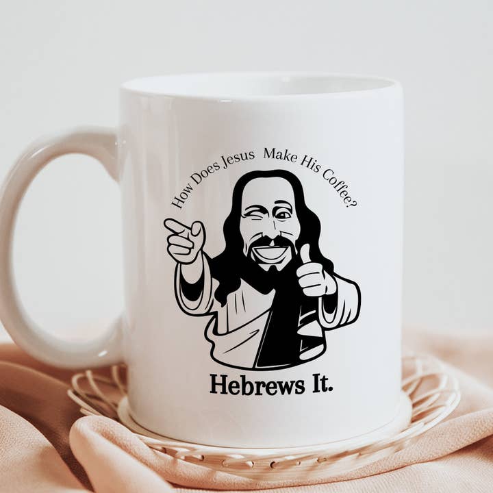 Sticker Bull - Venta al por mayor Taza - Taza de café Hebrews It Coffee Jesus de 11 onzas6