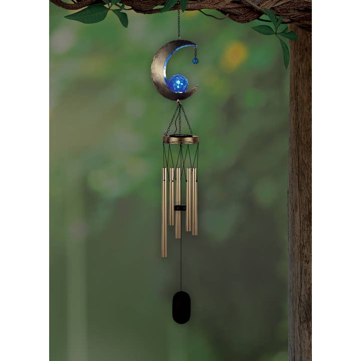 Campanello eolico solare da 42 pollici Celestial Moon Spring Garden - 93769 per la vendita all'ingrosso da parte di Sunset Vista Designs