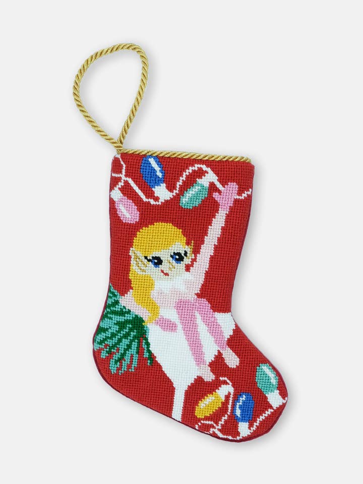 Kathy Hilton: Bottoms Up Martini Elf for wholesale by Bauble Stockings
