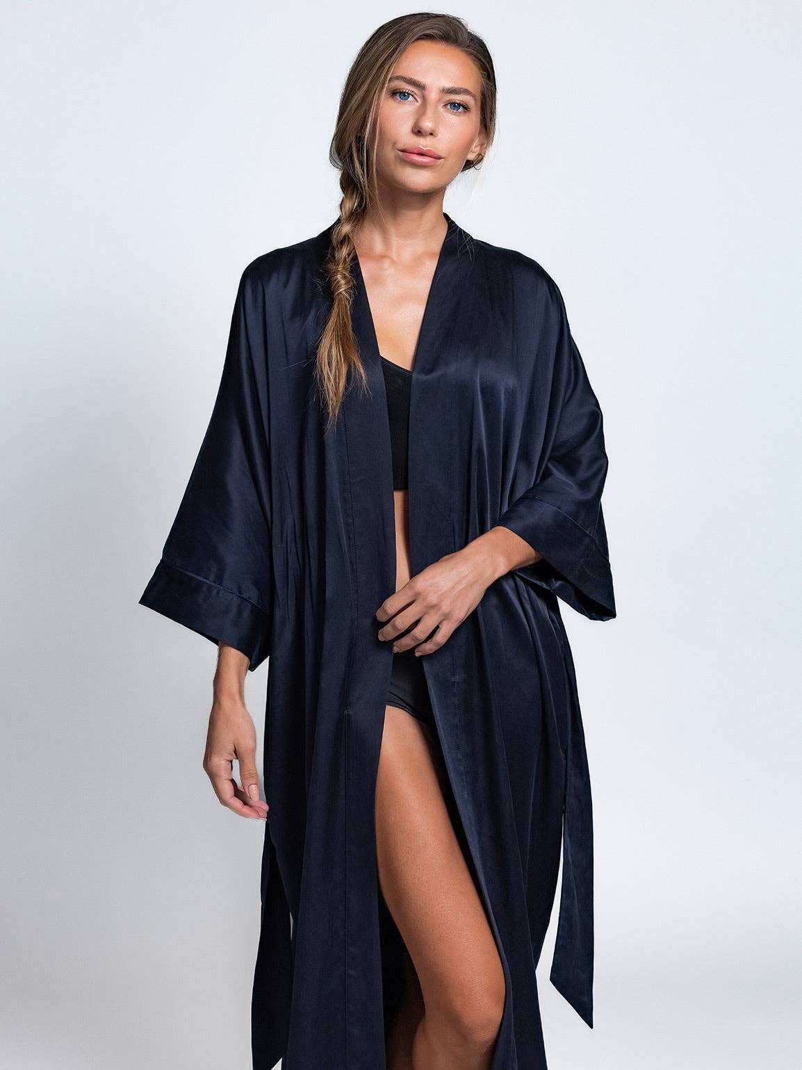 Meadow - Vente Peignoir – femme - Peignoir en soie style kimono8