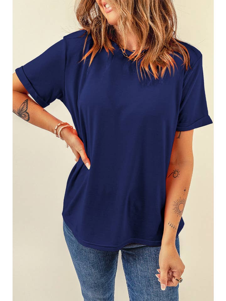 PRETTY BASH - Wholesale T-Shirt - Women's - Solid Short Sleeve Crew Neck Tee50