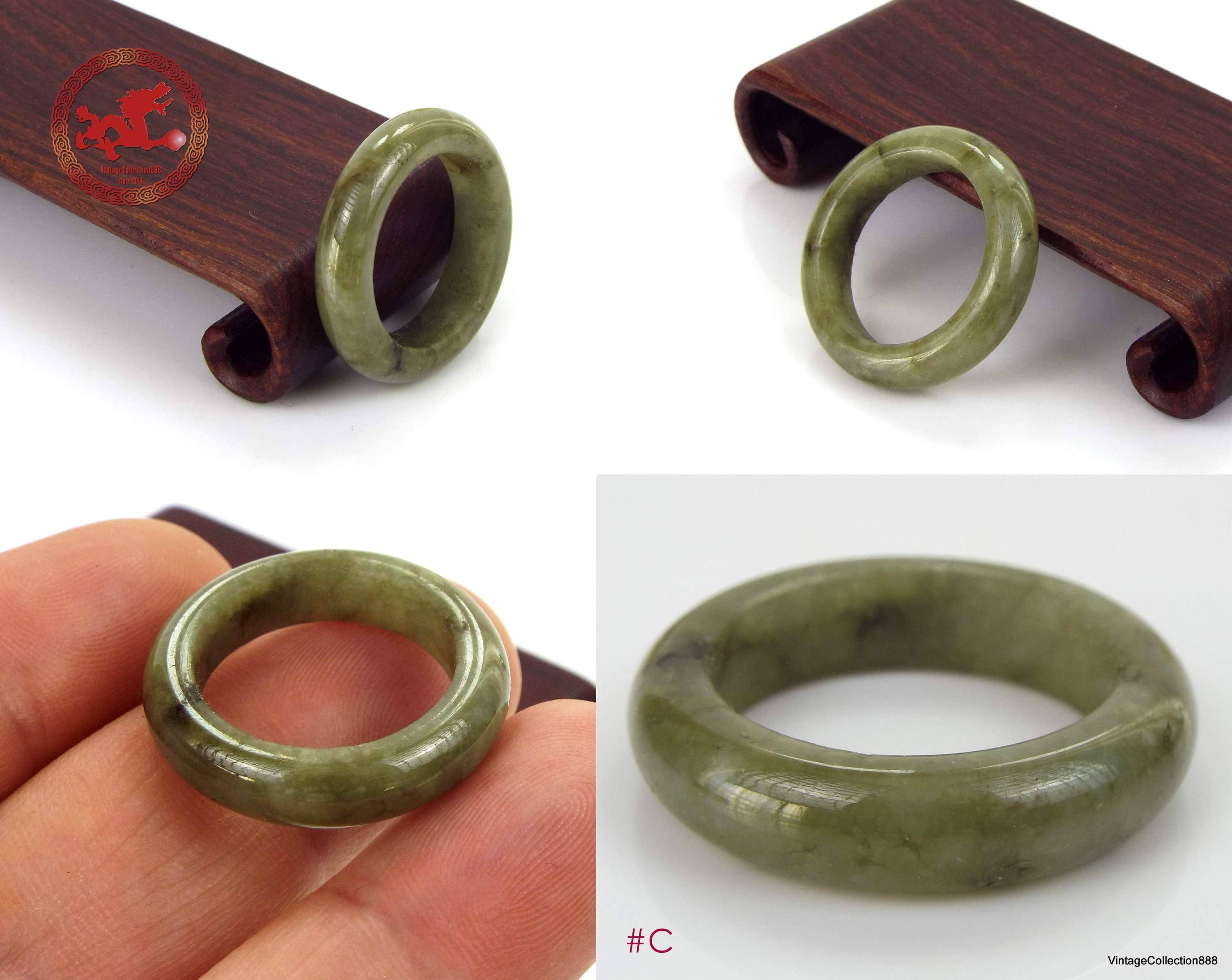 Vintagecollection888 - Wholesale Cocktail/Statement Ring - Authentic Natural Jade- Jadeite Ring Us 7.5 - 17.7Mm1