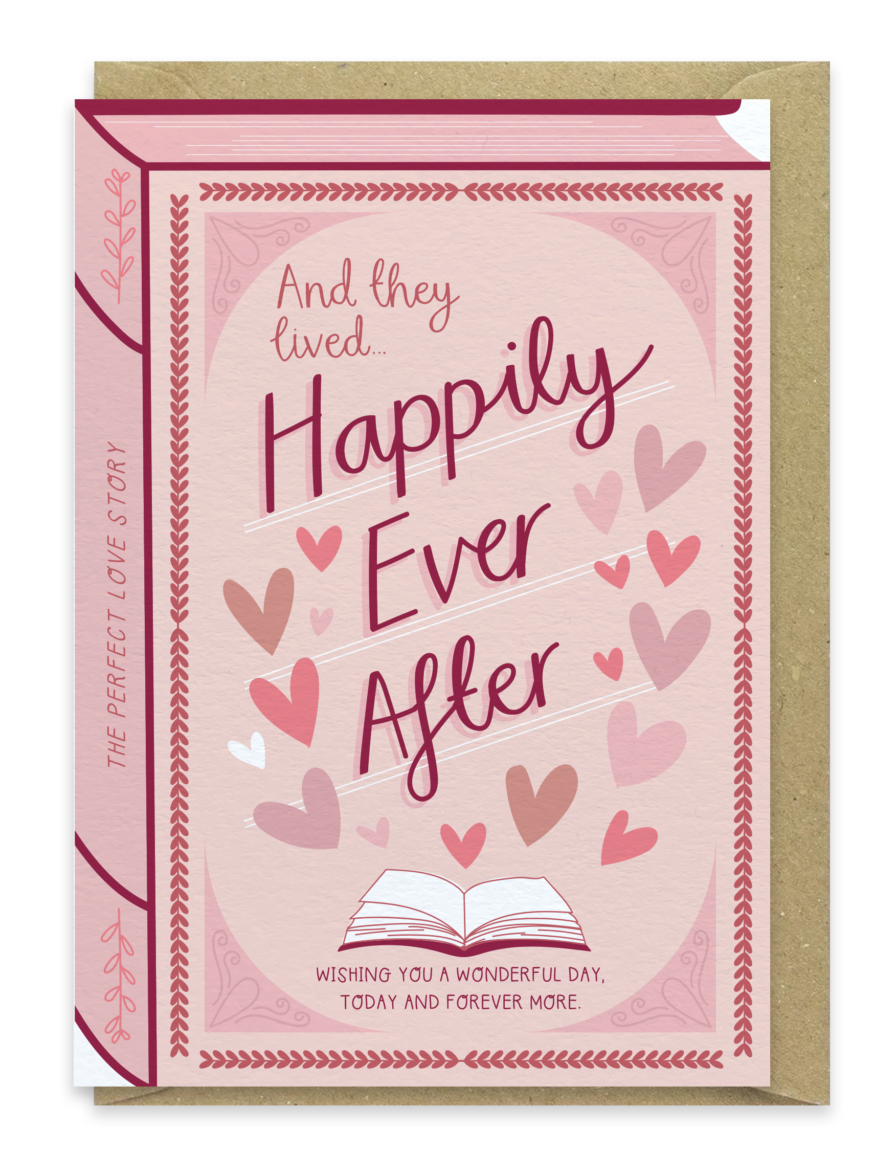 Two For Joy Illustration - Wholesale Wedding Card - Happily Ever After – Luxury Book Anniversary Wedding Card2