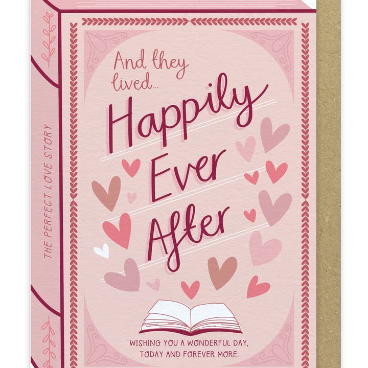 Two For Joy Illustration - Wholesale Wedding Card - Happily Ever After – Luxury Book Anniversary Wedding Card2