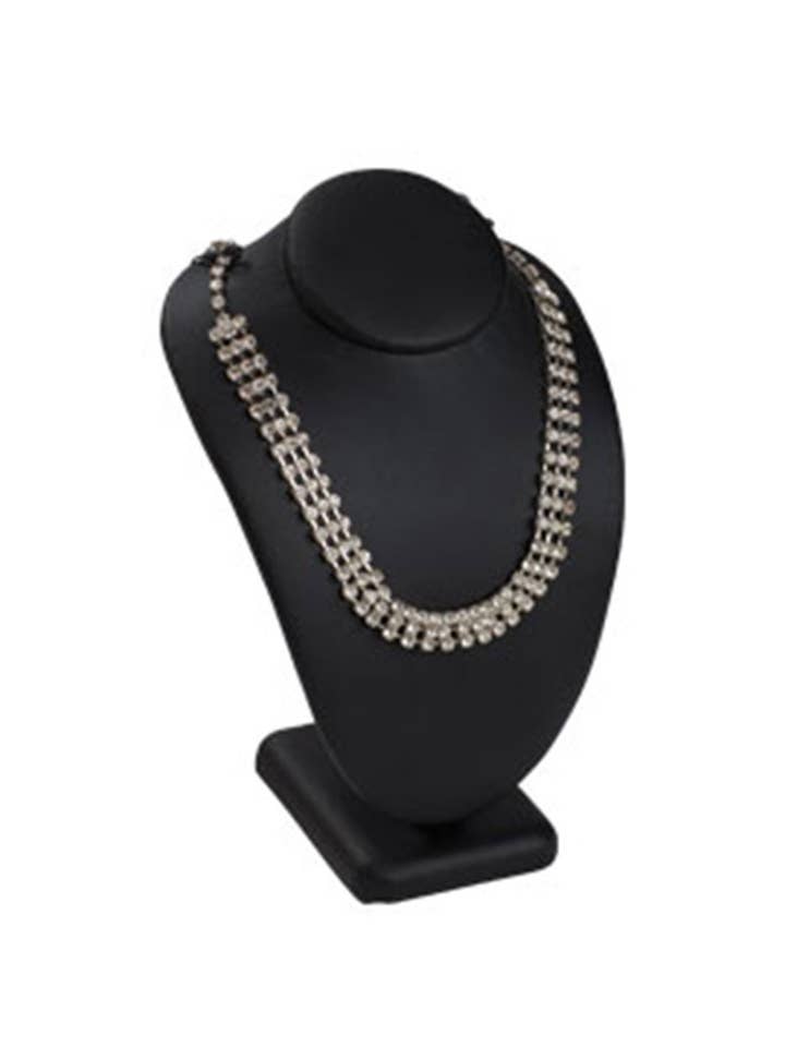 Small Black Faux Leather Necklace Display for wholesale by Store Supply Warehouse