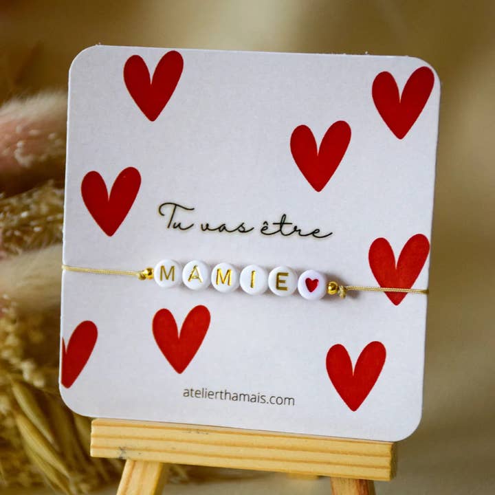 Atelier Thamaïs - Wholesale Jewelry - Maternity - Bracelet You're going to be a grandma - Hearts Collection0