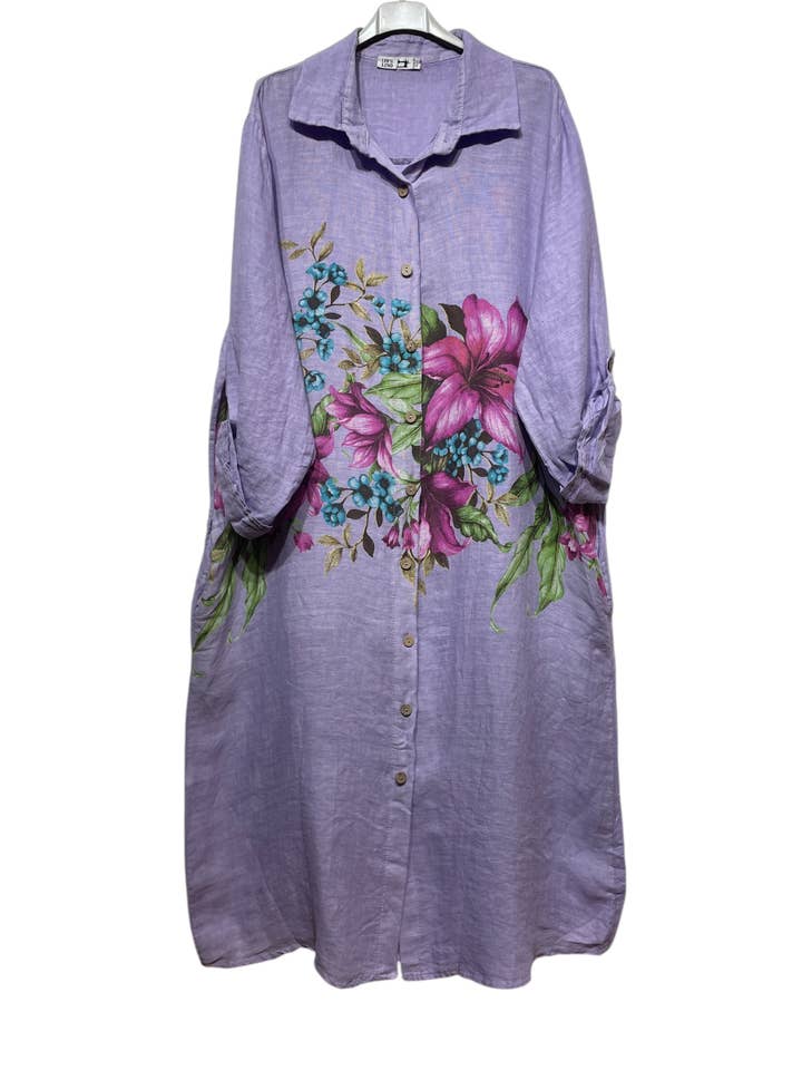 LINEN & COTTON HOUSE - Wholesale Button Down Shirt - Women's - 27202 LONG LINEN SHIRT