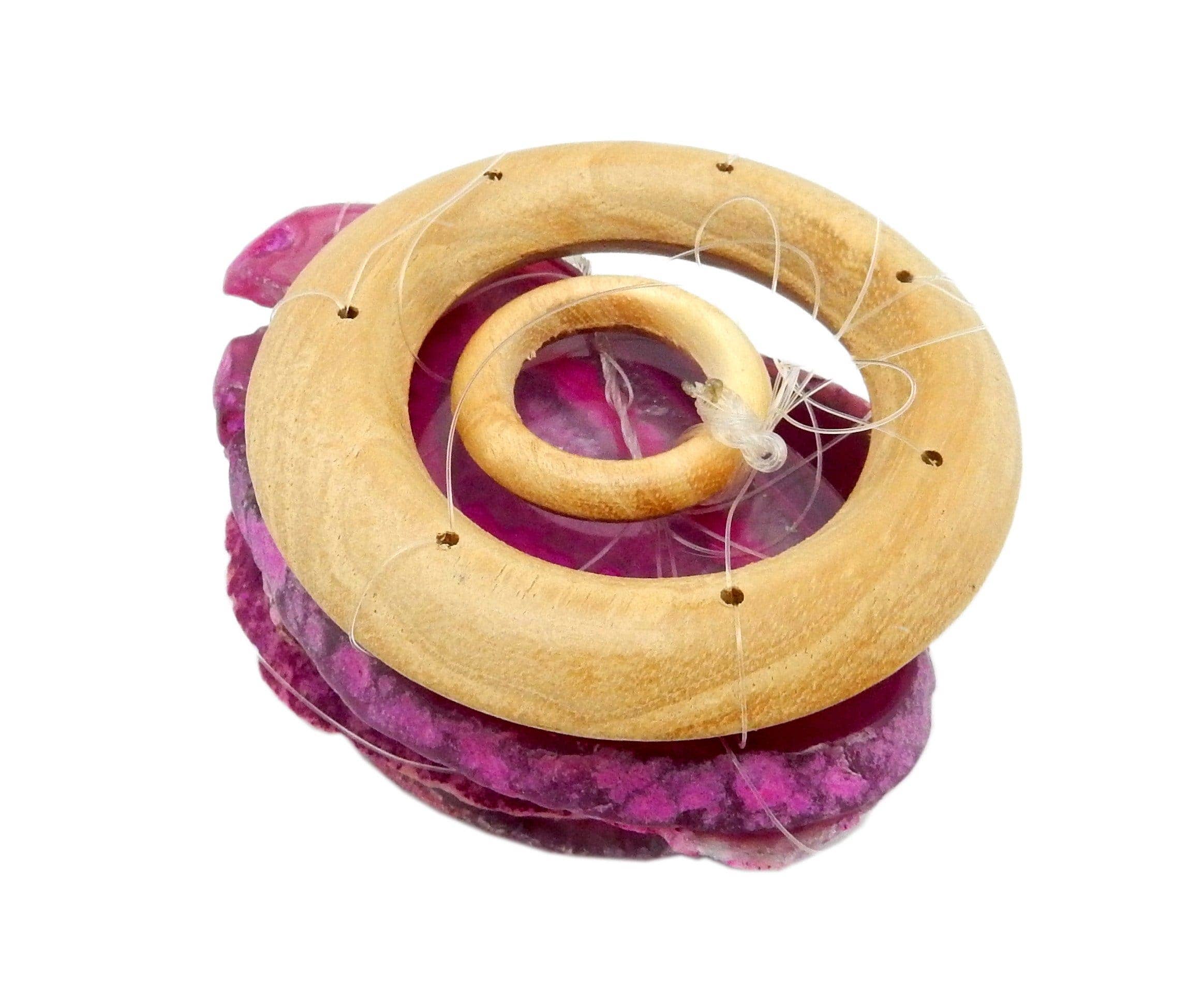 Rock Paradise - Venta al por mayor Campanas de viento - Móvil de Viento con Rodajas de Ágata para Decoración Espiritual del Hogar24