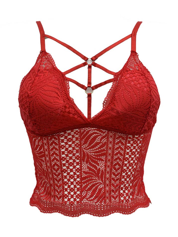 Belle Com'Elle - Wholesale Bralette - Women's - Long lace bralette bra/V320538