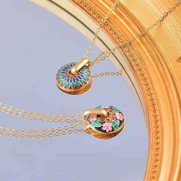 Kleurrijke emaille Boheemse bloemenketting voor dames, unieke sierlijke ketting voor wholesale door Gemscape UK
