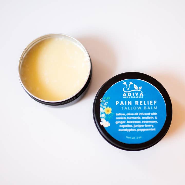 Pain Relief Tallow Balm Muscles Joints Headache for wholesale by Adiya God's Treasure Beef Tallow & Teas