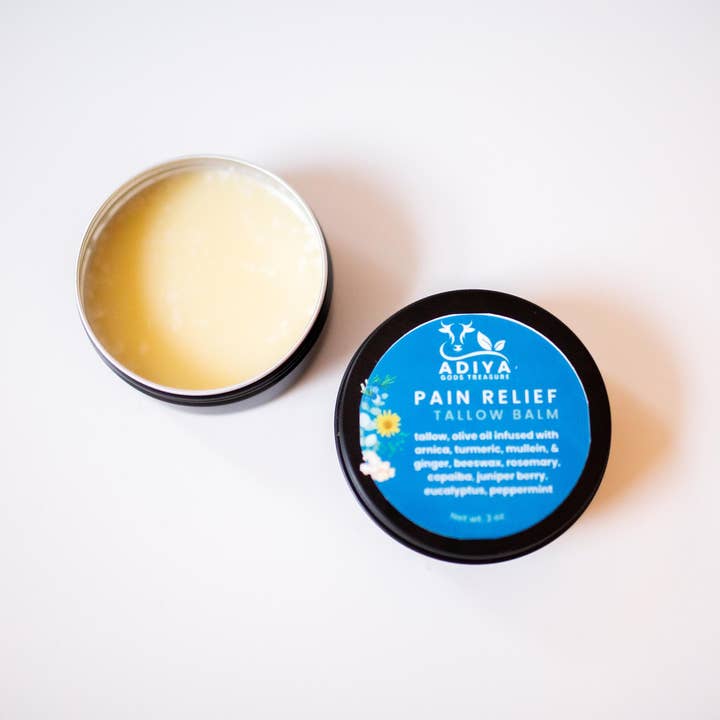 Adiya God's Treasure Beef Tallow & Teas - Wholesale Healing Salve/Balm/Cream - Pain Relief Tallow Balm Muscles Joints Headache