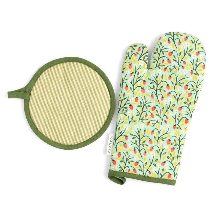 1canoe2 | One Canoe Two Paper Co. - Wholesale Oven Mitt/Pot Holder - Strawberry Meadow Pot Holder Set3