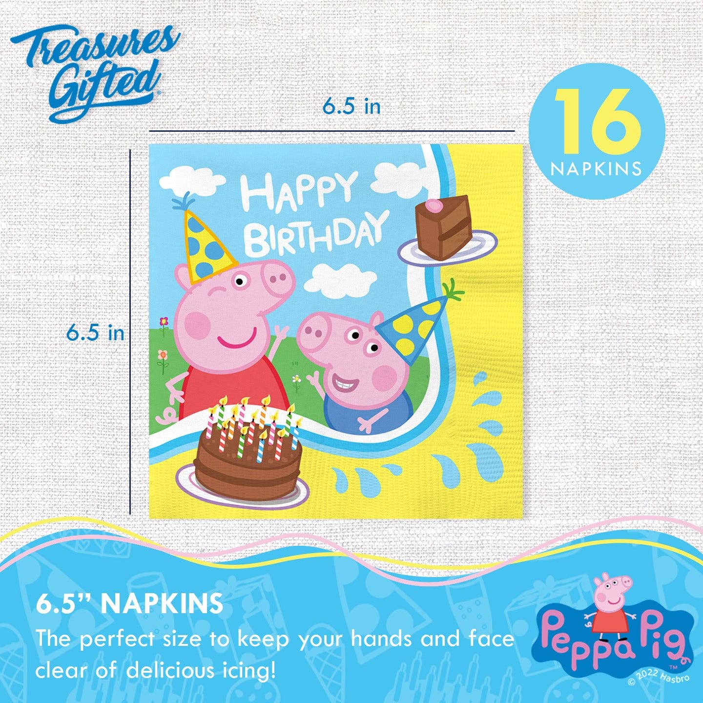 Treasures Gifted - Wholesale Disposable Napkin - Peppa Pig Napkins - 16pk - Peppa Pig Party Supplies2
