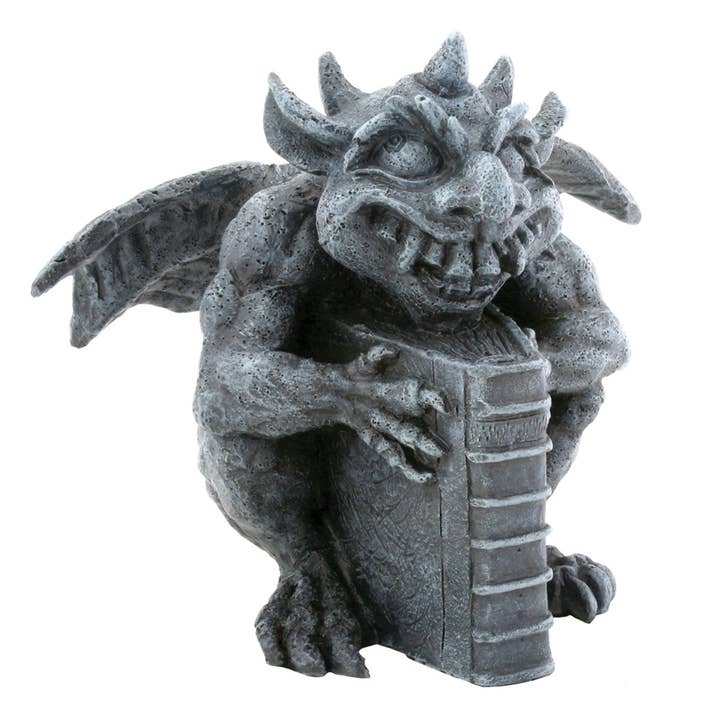 Crazy Book Reading Gargoyle for wholesale by Pacific Trading