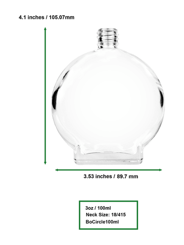 Best Bottles - Vente Flacon pulvérisateur - Bouteille en verre Clear Circle - 100 ml (plusieurs couleurs d'ampoule et de bouchon)9