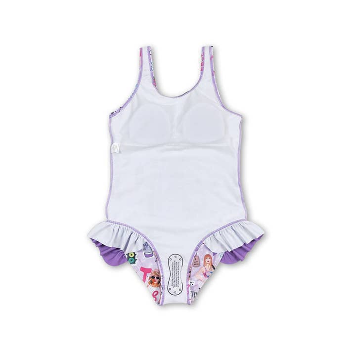 Yawoo Garments - Wholesale One Piece Swimsuit - Kids - Purple sleeveless guitar smile one piece singer girls swimsuit2