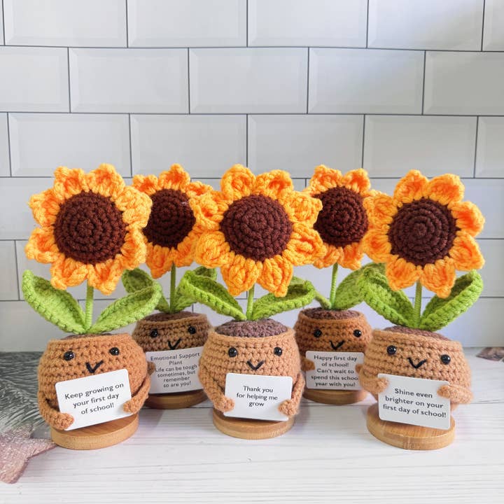 Cute Crochet Sunflower, Emotional Support Plant, Thanks Gift for wholesale by TOMOPOD LLC