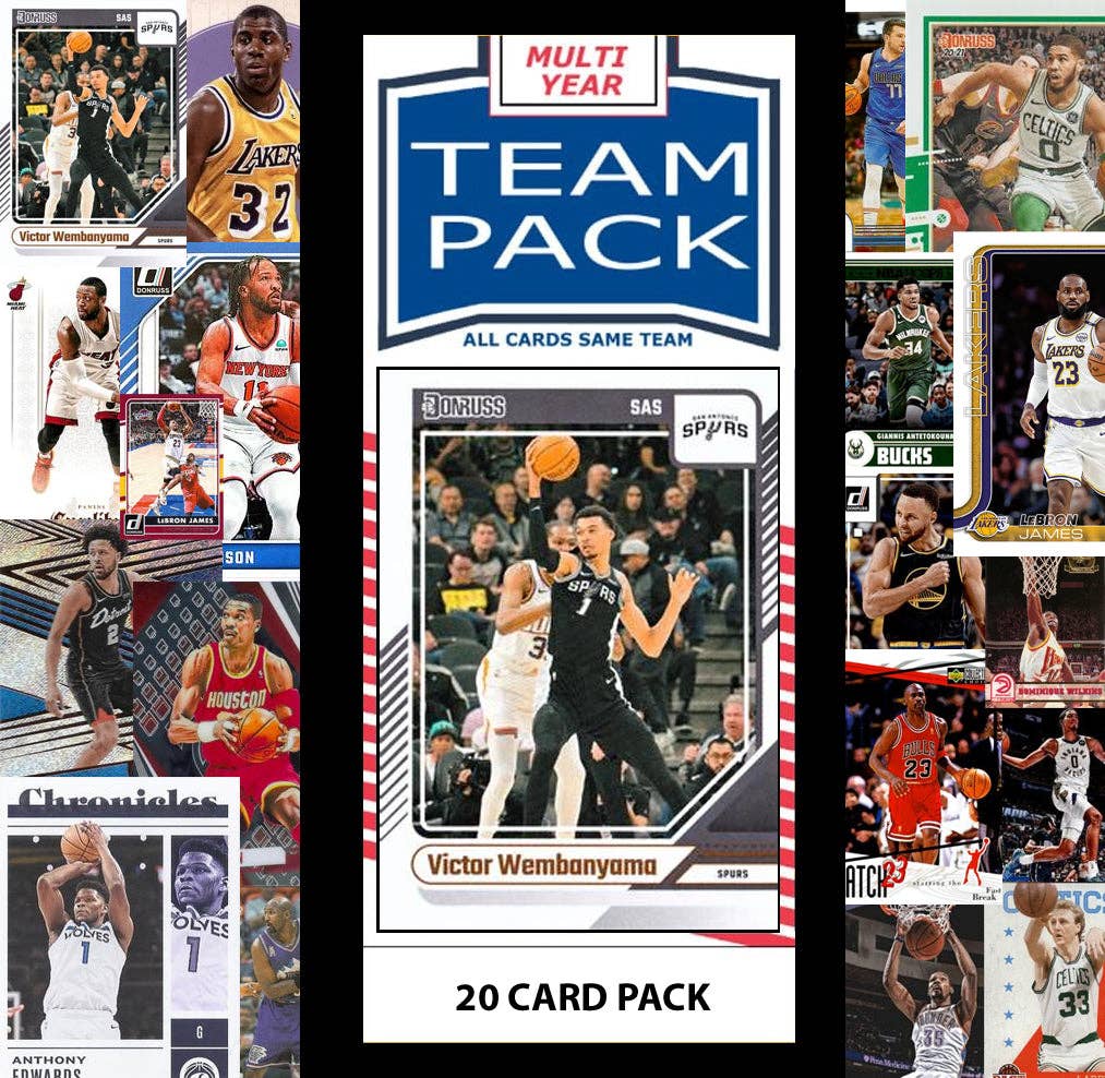 C And I Collectables - Wholesale Playing Cards - San Antonio Spurs 20 Card Team Pack Wembanyama Topps Panini
