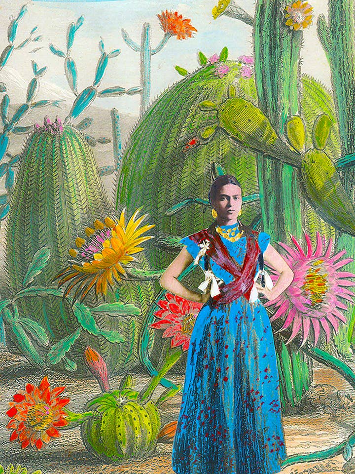 Biglietto di auguri Frida con cactus per la vendita all'ingrosso da parte di Diana Wilson Arcana