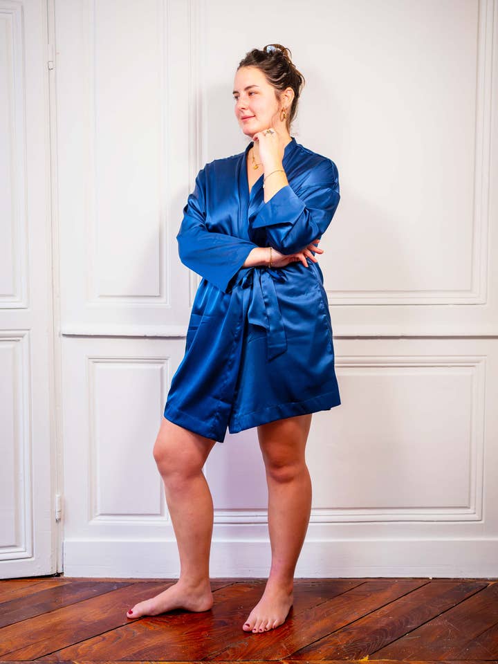 Organic Silk Kimono - Midnight Blue for wholesale by Venus and Gaia