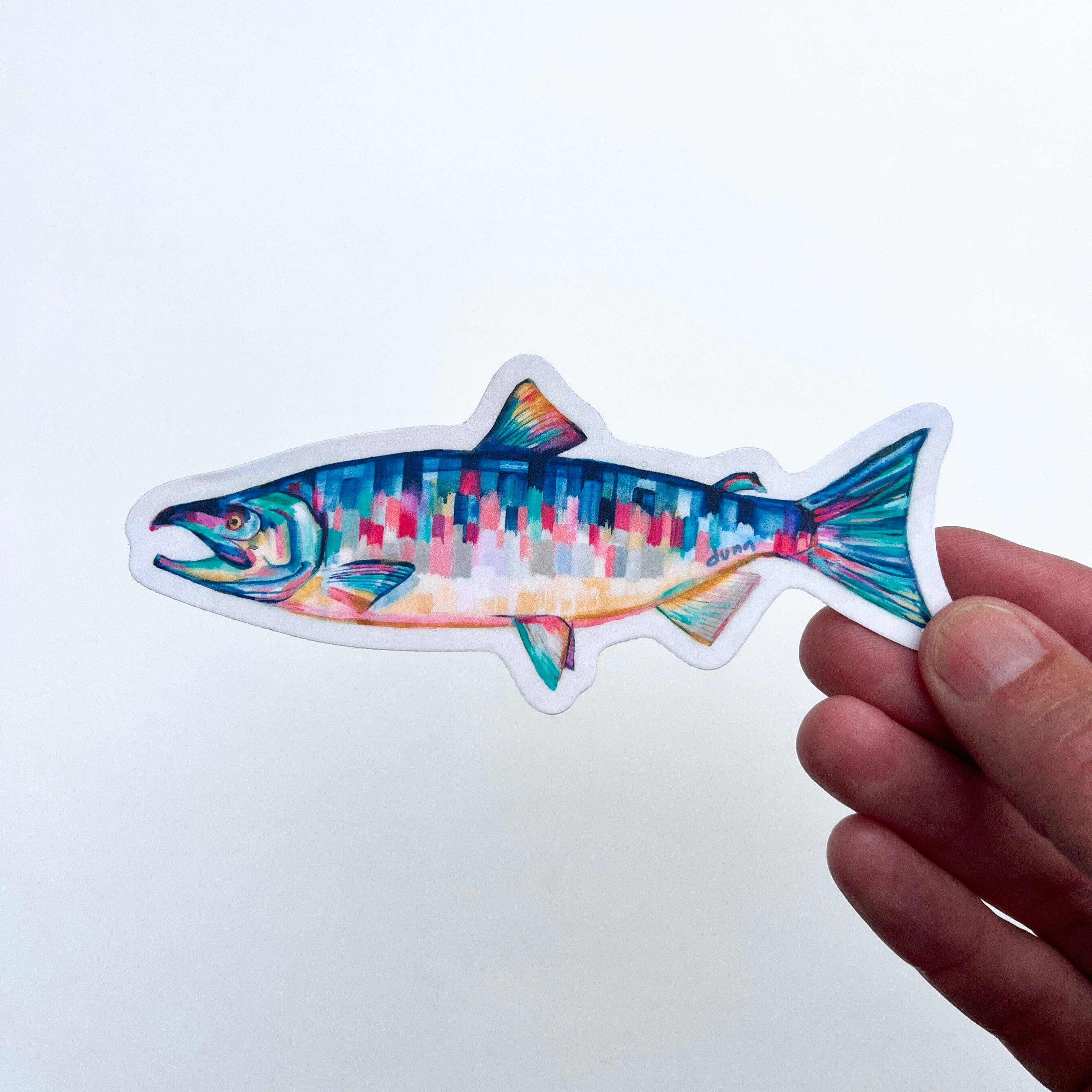 SheilaDunnArt - Wholesale Sticker - Sockeye Salmon Blue vinyl sticker2