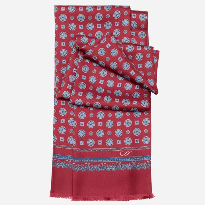 Botticelli - Slim Silk Scarf - Dark Red for wholesale by Elizabetta Made in Italy USA