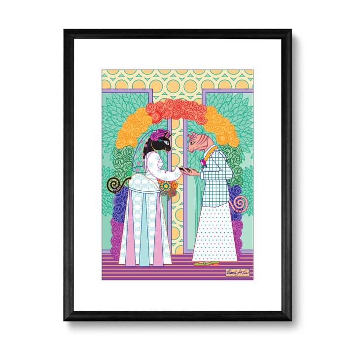 Wild Weddings-Cat-Brides Print for wholesale by The Art of Pamela Joy Trow