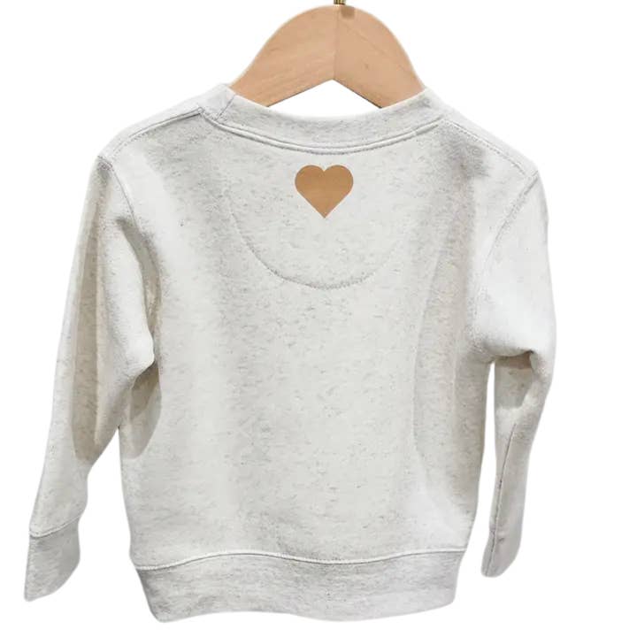 ntrl co. - Wholesale Sweatshirt - Kids - Beige & Kisses Valentine Crew