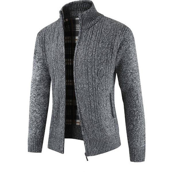 Men's Thick Knitted Sweater Coat for wholesale by Mirazshoes WholeSale