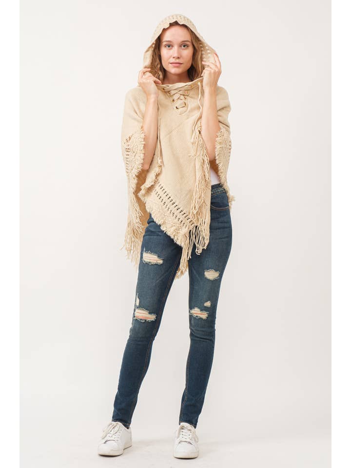 Raj Trading & Imports (USA) Inc. - Wholesale Poncho - Women's - Harlie Grommet Poncho Cape