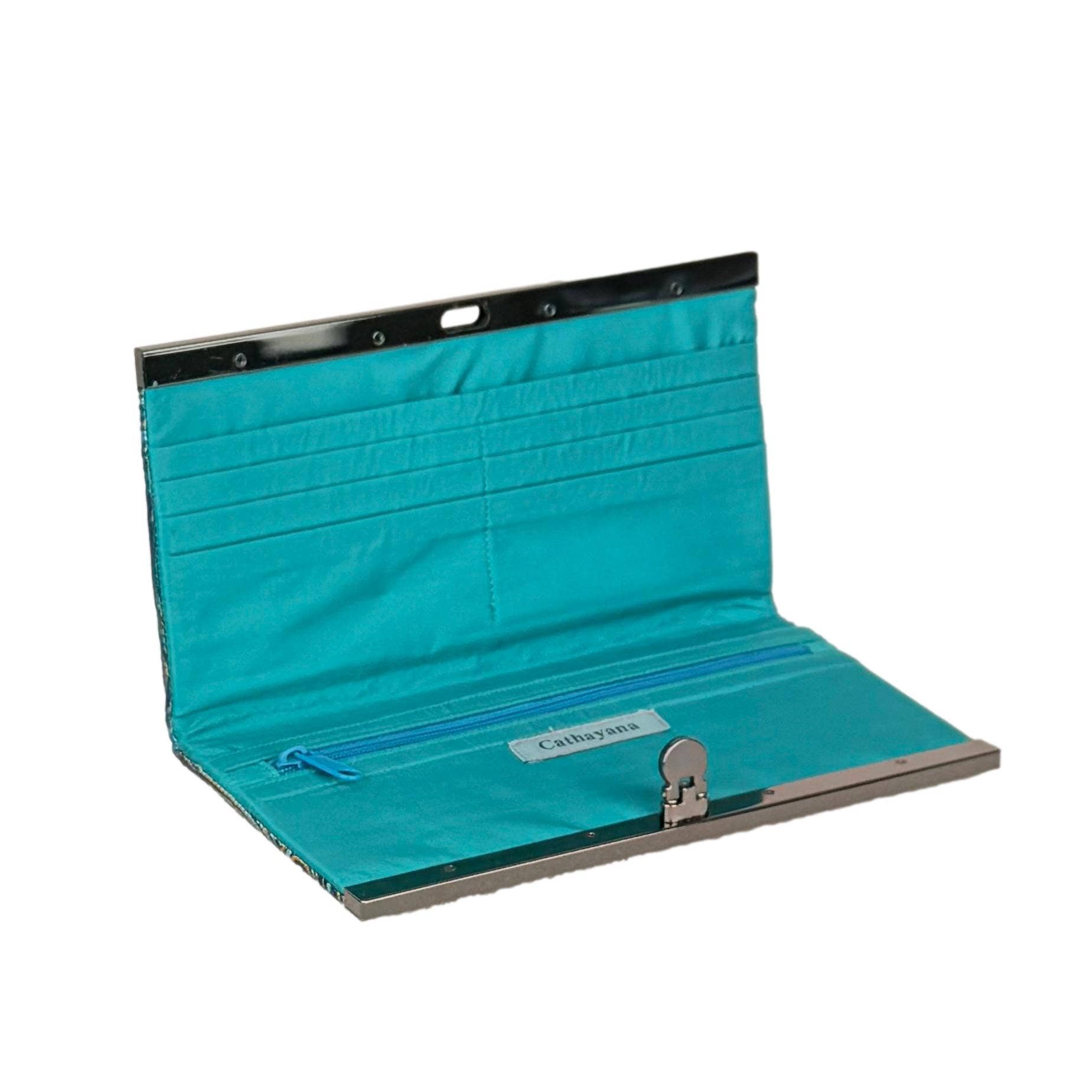 Cathayana - Wholesale Wallet - Women's - Peacock Brocade Wallet – Bi-Fold Clutch with Clasp1