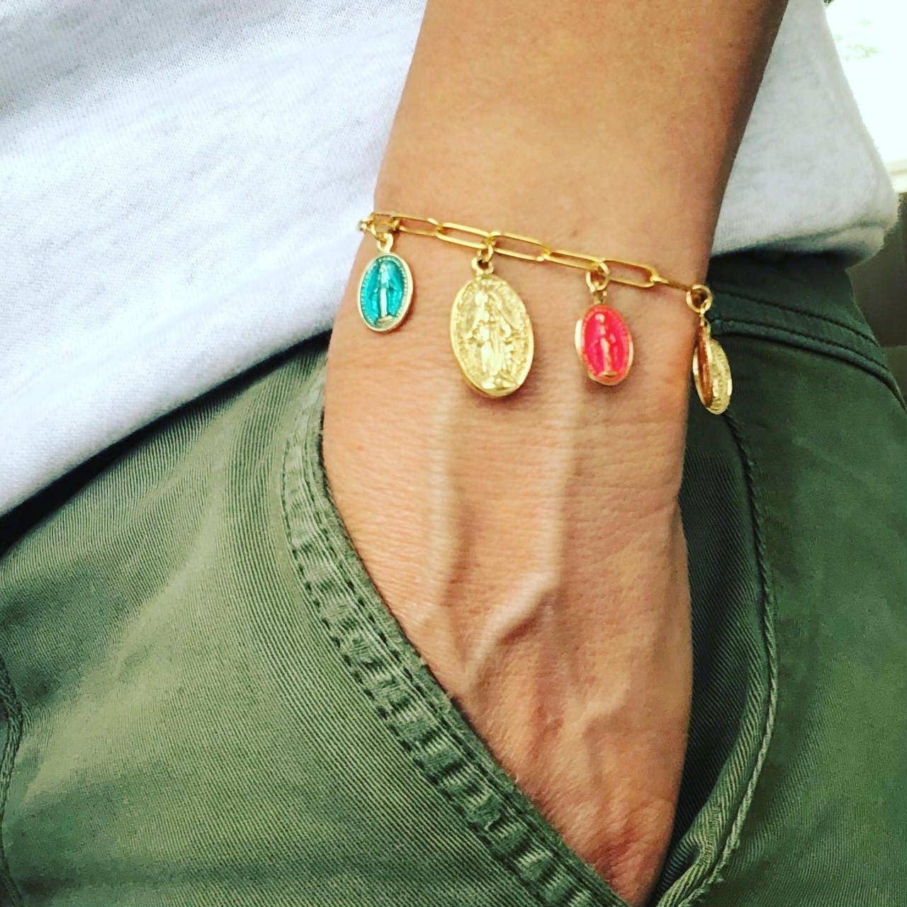 LITCHI – Pulseira com pendente por atacado – Pulseira Rainbow Mary1