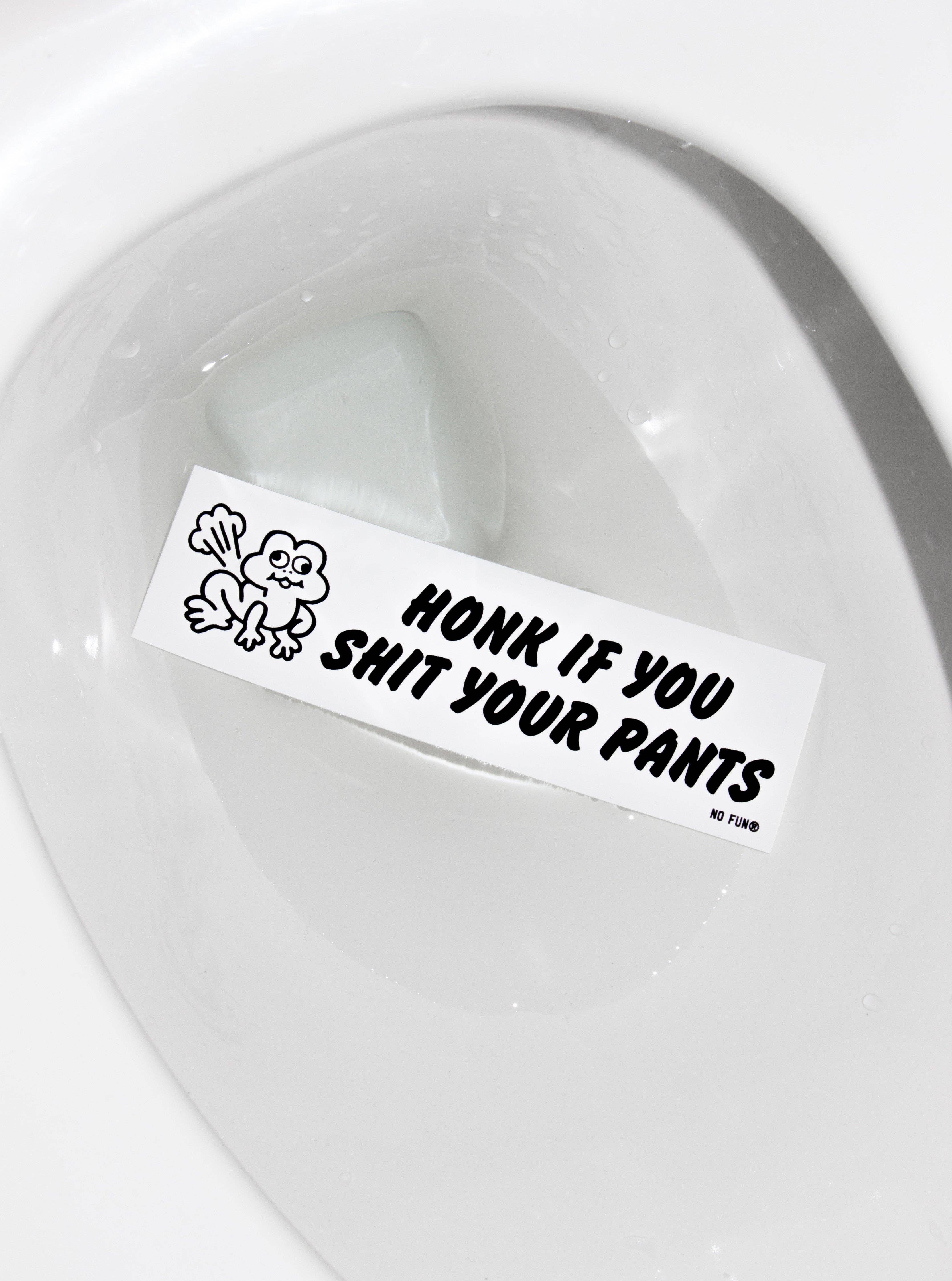No Fun® - Wholesale Sticker - "Honk if You Shit Your Pants" Bumper Sticker1