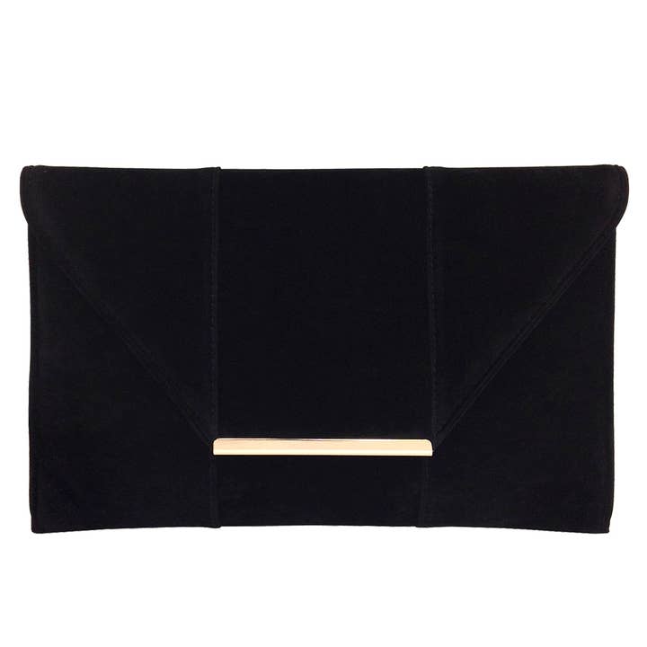 JNBFASHION.COM - Wholesale Clutch - Dames - Faux microsuède enveloptas - Goudkleurige metalen details