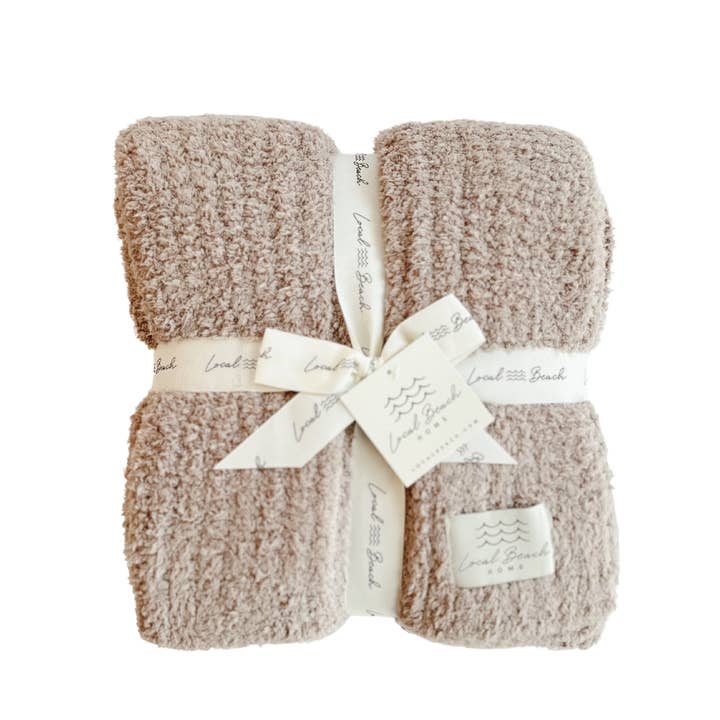 Local Beach - Wholesale Throw Blanket - Solid Ribbed Luxe Home Cozy Blanket