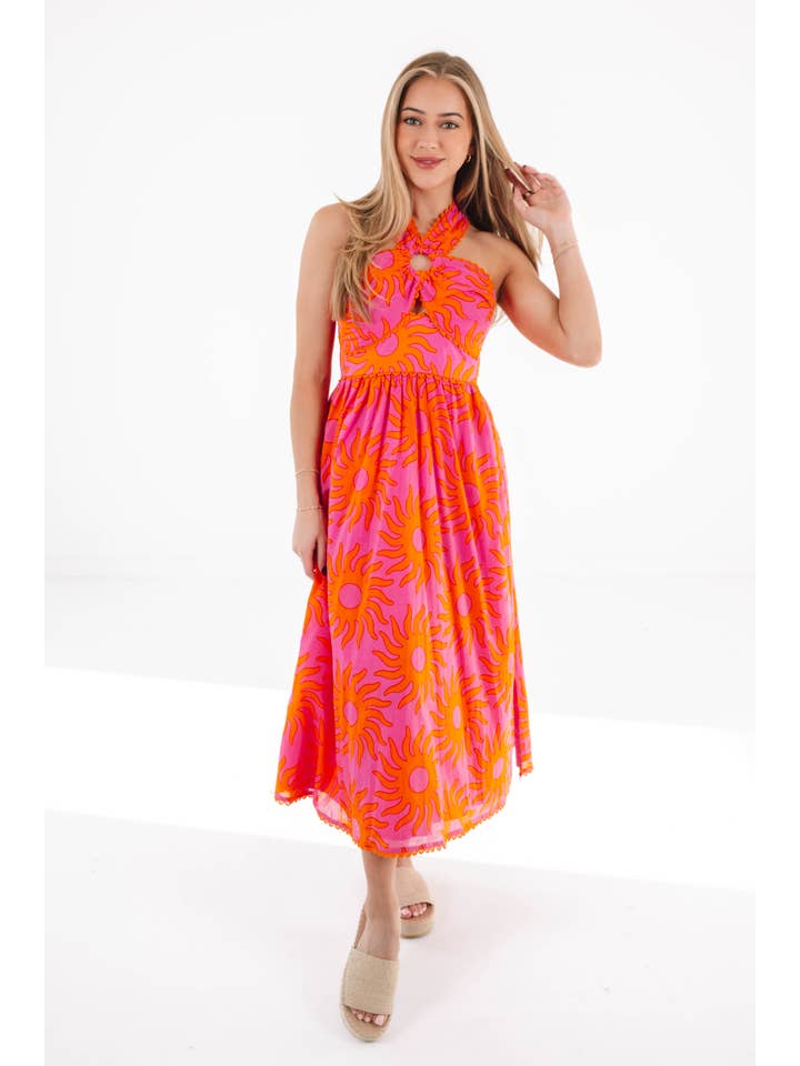 J.Marie Collections - Wholesale Dress - Women's - Mara Ric Rac Cross Midi Dress