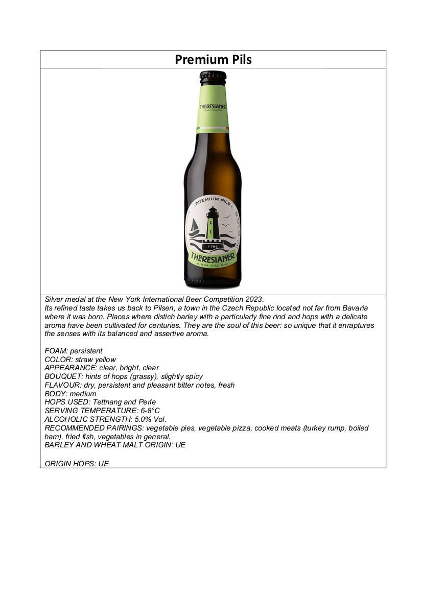 Metina SAS - Wholesale Beer - Premium Pils Theresianer Beer 33 cl.1