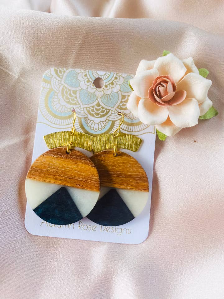 Orecchini in legno Boho 3 per la vendita all'ingrosso da parte di Autumn Rose Designs