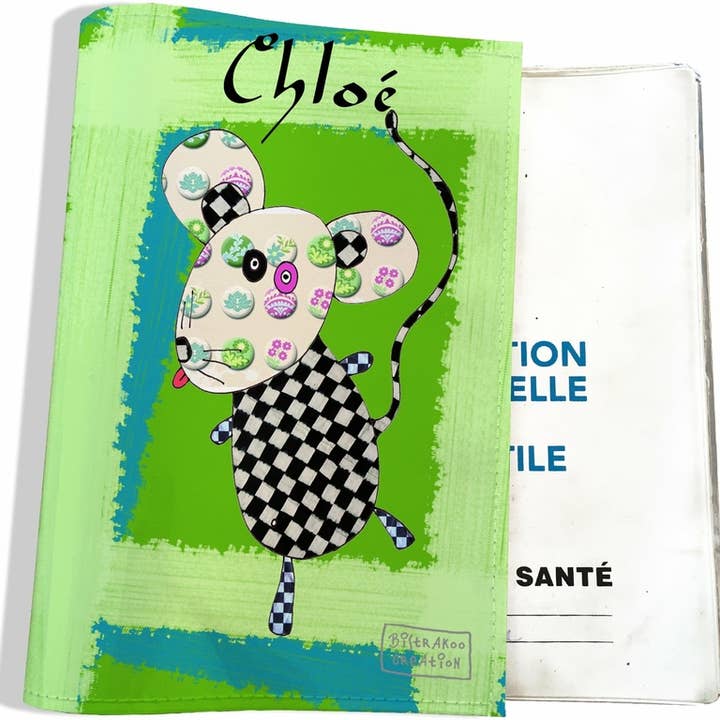 Capa personalizada health book baby - Rato verde por atacado de BISTRAKOO
