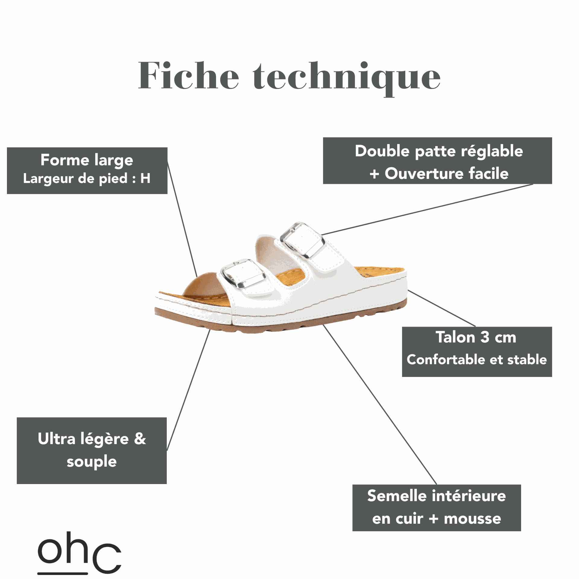 Gabylou - Vente Sandales – femme - Sandales largeur H pour pieds larges - Modele Hibiscus20